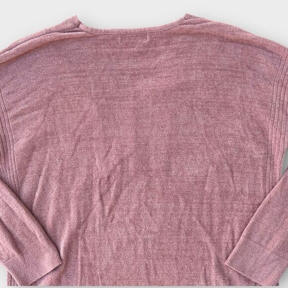Barefoot Dreams CozyChic Ultra Lite V-Neck Sweater Women's Large Dusty Pink Cozy - Picture 7 of 7